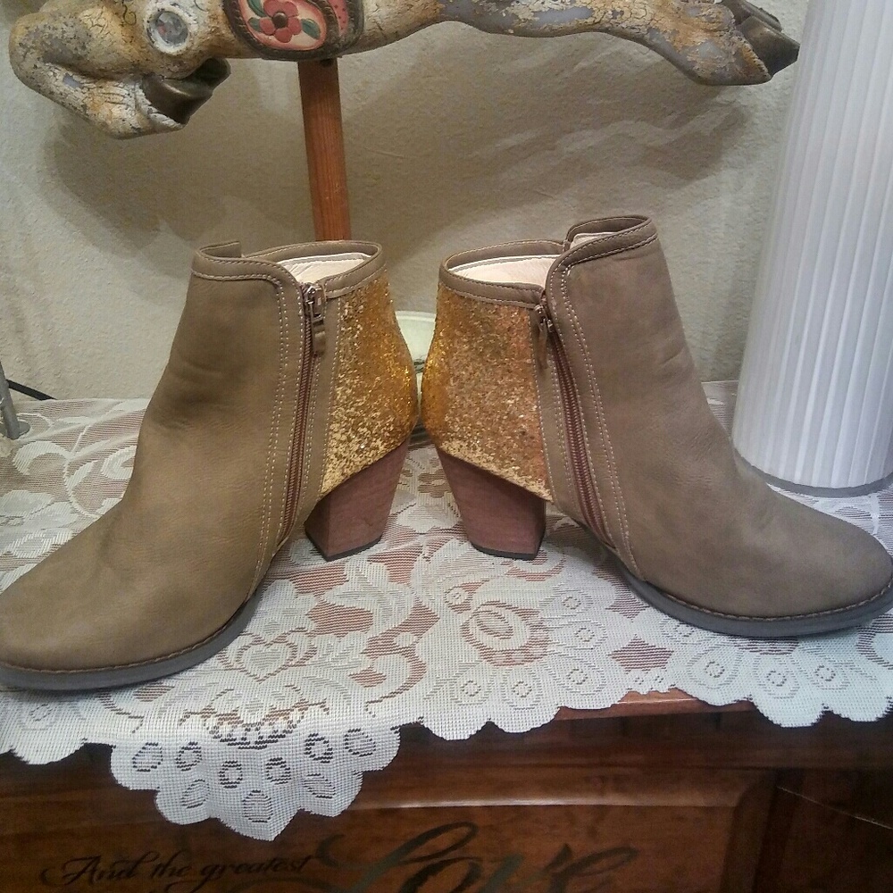 Glitter Heel Booties